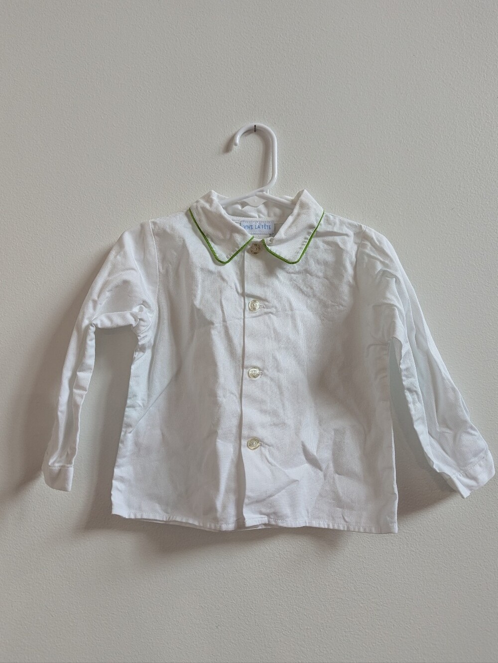 Viva La Fete Button Down Shirt 2T Layered Long Sleeve White